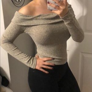 Off the shoulder long sleeve top